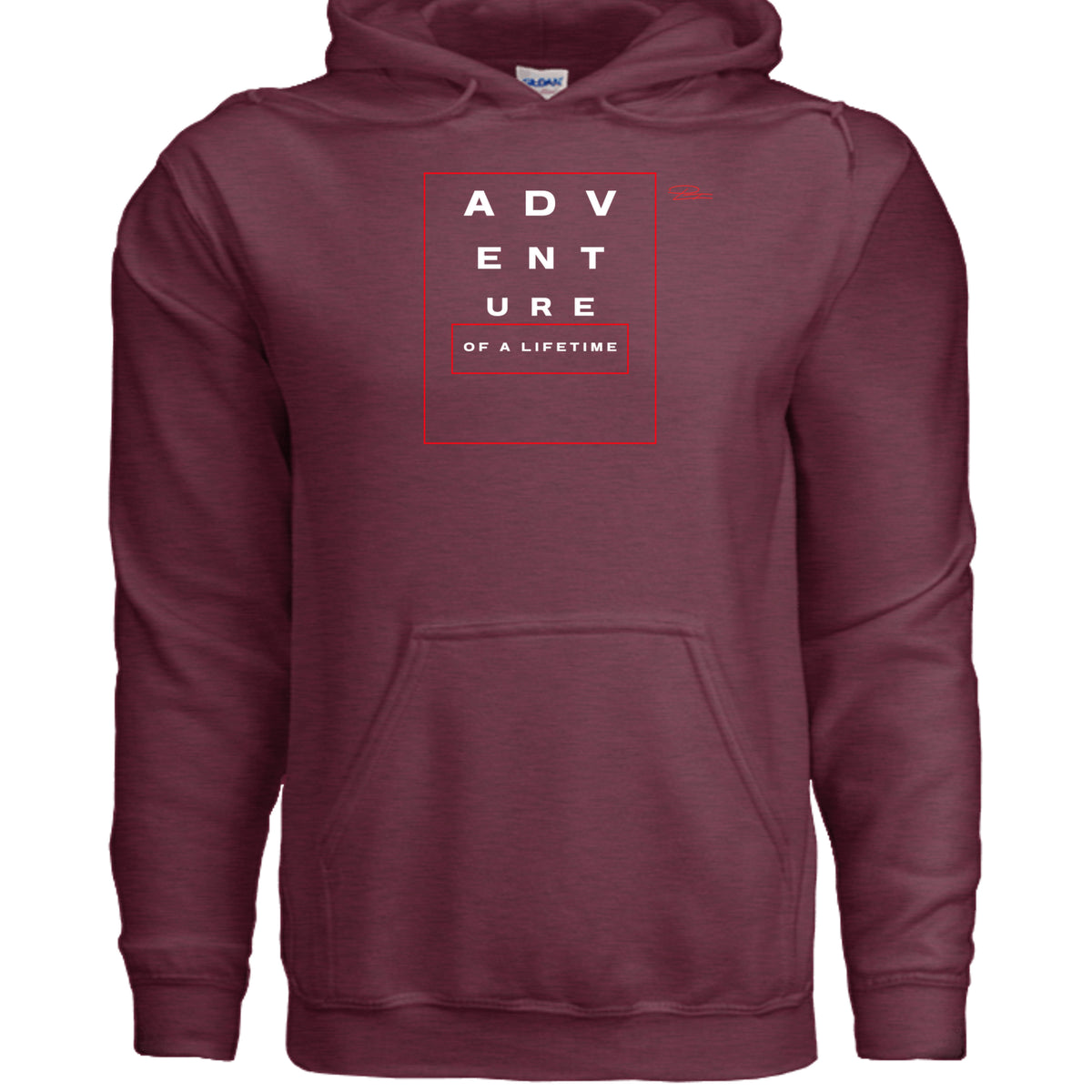 Heather Dark Maroon - G185 - FRONT